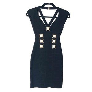 Black dress with gold details